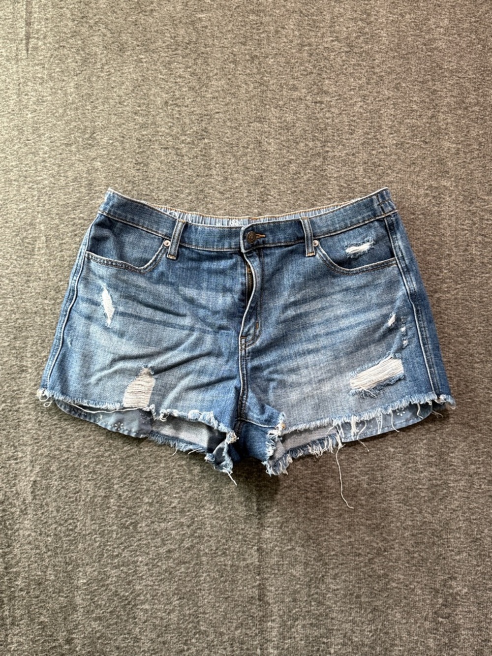 Aerie Light Blue Distressed Denim Cutoff Shorts Size Large